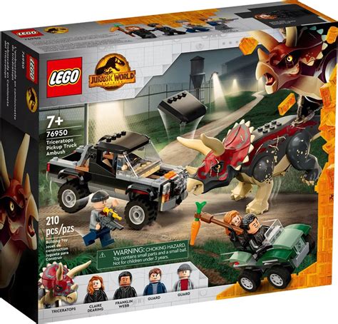 LEGO-Jurassic-World-Dominion-Triceratops-Pick-up-Truck-Ambush-76950