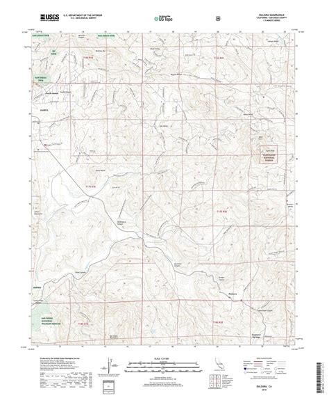 Dulzura California US Topo Map – MyTopo Map Store