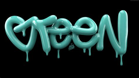 Wallpaper typography, abstract, 3D, green, 4k, Abstract Wallpaper Download - High Resolution 4K ...