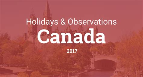 Holidays and Observances in Canada in 2017