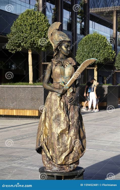 Athena Wearing A Corinthian Helmet With A Laurel Branch. Roman Marble ...