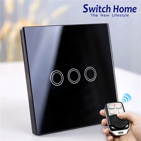 Wireless Remote Control Touch Wall Light Switch, EU/UK Standard 130V ...