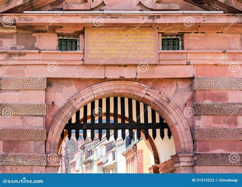 Gateway into Old Town of Heidelberg Germany Stock Photo - Image of gate, neckar: 31512222