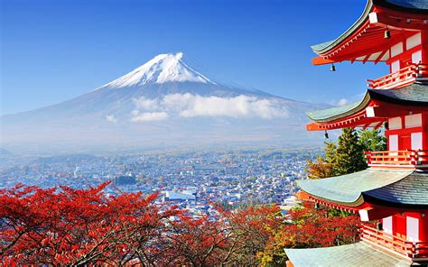 HD wallpaper: Mt. Fuji, Japan, mountains, Mount Fuji, Asian architecture, building | Wallpaper Flare