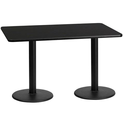 Flash Furniture 30'' x 60'' Rectangular Black Laminate Table Top with 18'' Round Table Height ...