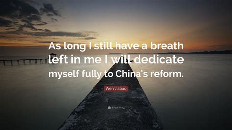 Wen Jiabao Quote: “As long I still have a breath left in me I will ...