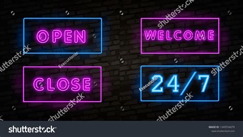 Open Close Neon Signs Vector Neon Stock Vector (Royalty Free ...