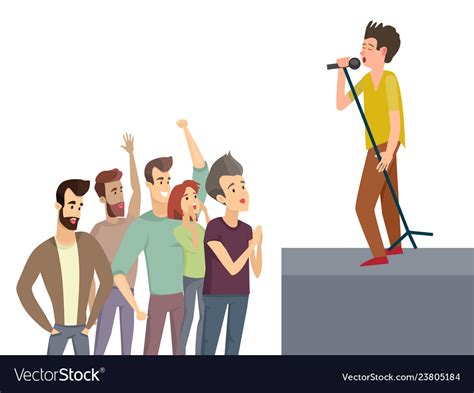 Music performance singer on stage singing songs Vector Image