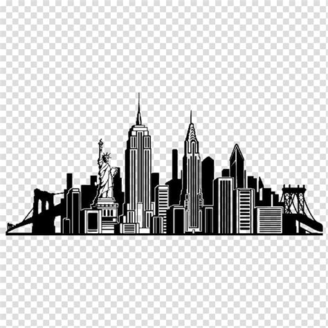 Nyc Skyline Black And White Outline Clipart