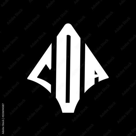 COA letter logo design. COA modern letter logo with black and white ...