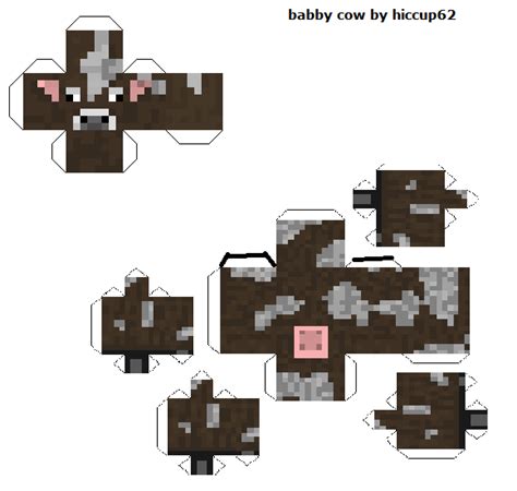 13+Easy Minecraft Cow Papercraft - Shearartt