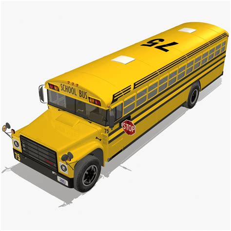 3d american school bus model