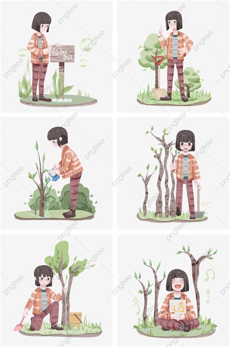 Arbor Day PNG Image, Arbor Day People Collection Illustration, Arbor ...