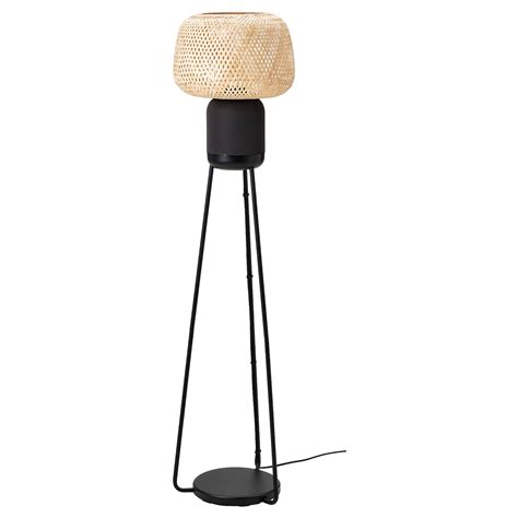 SYMFONISK Floor lamp with WiFi speaker, bamboo/smart - IKEA