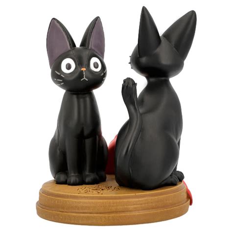 Kiki's Delivery Service Jiji and Stuffed Plush Jiji Statue Desk Clock