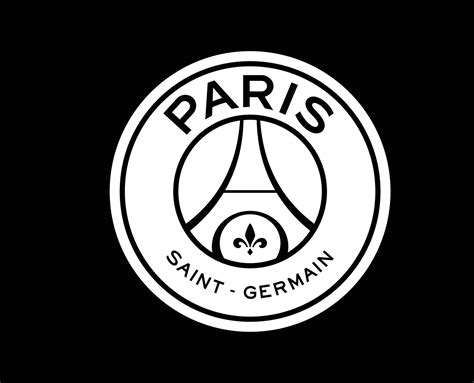 Paris Saint Germain Club Logo Symbol White Ligue 1 Football French Abstract Design Vector ...