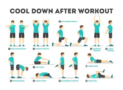 Premium Vector | Cool down after workout exercise set. Collection