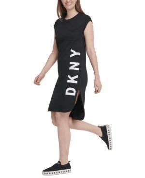 Dkny Logo-graphic T-shirt Dress In Black | ModeSens in 2020 | Dkny t ...