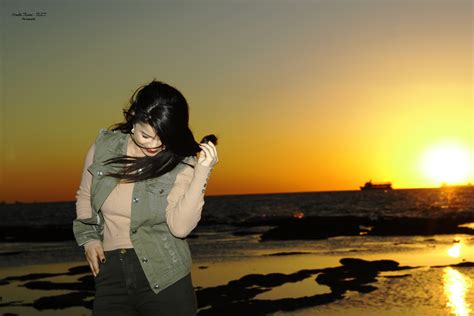 Free Images : sunset, girl, beach, ocean, photograph, sky, sea, fun ...