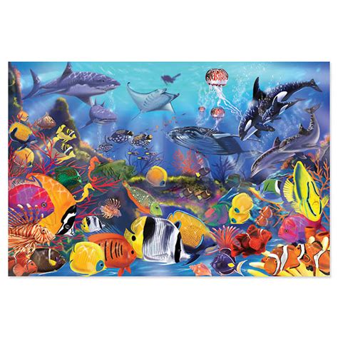 TeachersParadise - Melissa & Doug Underwater Floor Puzzle, 36" x 24", 48 Pieces - LCI427