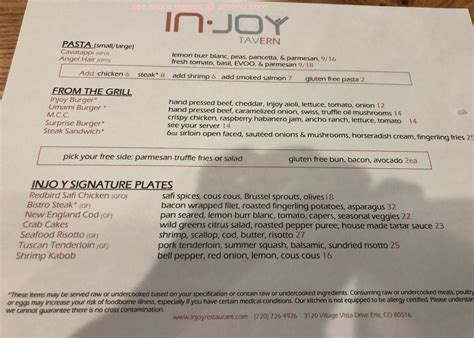 Online Menu of Injoy Restaurant Restaurant, Erie, Colorado, 80516 - Zmenu