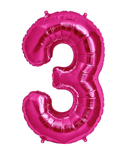 Foil Balloon Number 3 Pink Party decoration | Horror-Shop.com