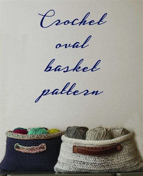 Crochet pattern – oval basket with handles