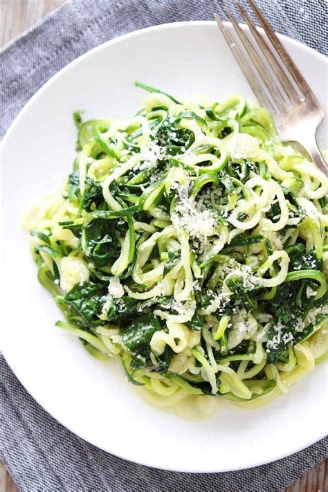 Spinach Parmesan Zucchini Noodles