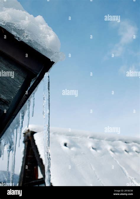 Snowy landscape of mountain village Stock Photo - Alamy