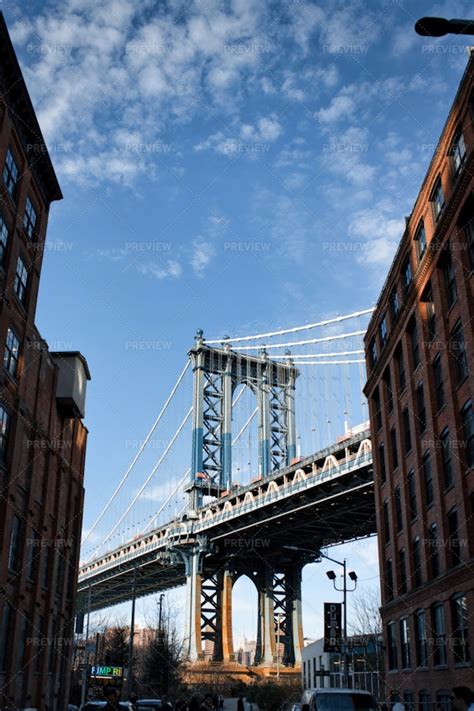 Manhattan Bridge View From Street - Stock Photos | Motion Array