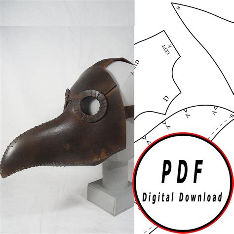 DIY Plague Doctor Mask Eva Foam Helmet Pattern Blueprint Template Pdf ...