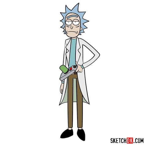 How to draw Rick Sanchez - Step by step drawing tutorials ...