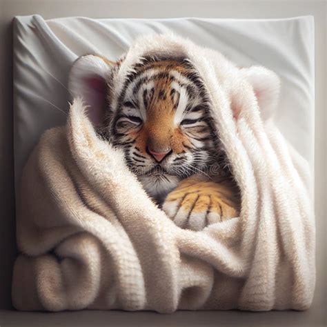 Baby tiger cub sleeping stock illustration. Illustration of poachers - 268215378