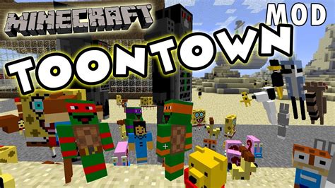 Minecraft Toontown Mod Showcase - Ninja Turtles, Snoopy, Spongebob, Looney Tunes + MORE - YouTube