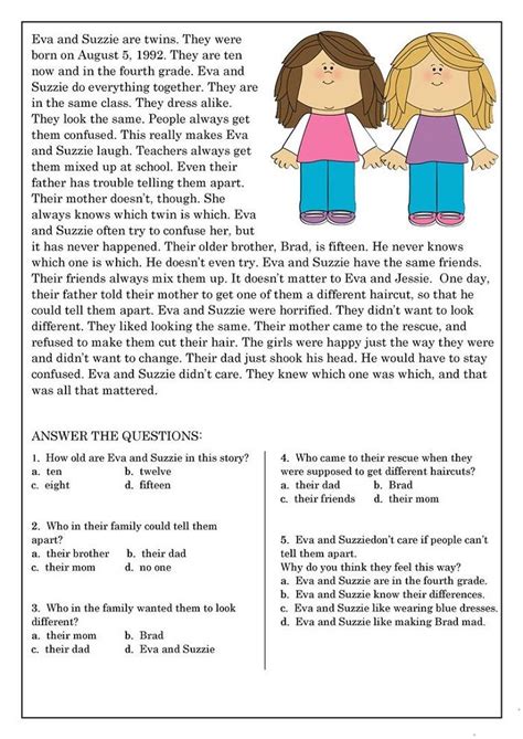 English Comprehension Worksheets Grade 9 : With more related ideas as ...