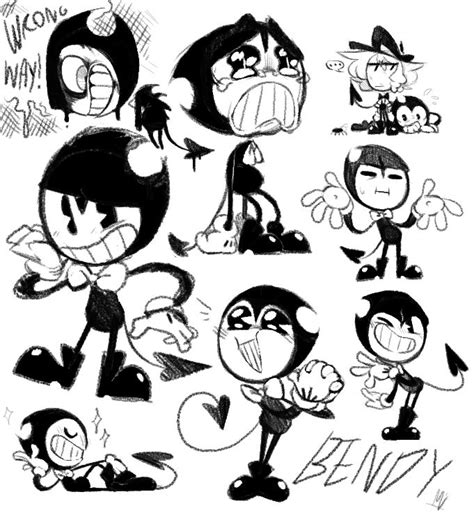 pencil bendy doodles by 00TheInkJester00 on DeviantArt