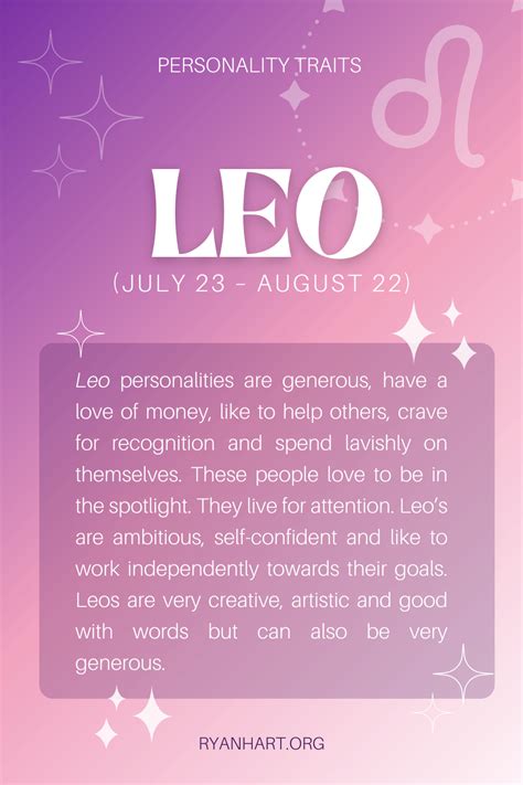 Leo Personality Traits (Dates: July 23 - August 22) | Ryan Hart