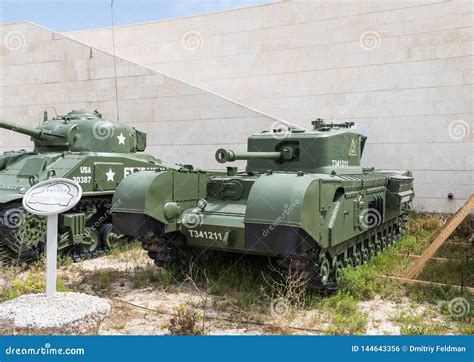 American Churchill MK VII Tank is on the Memorial Site Near the Armored Corps Museum in Latrun ...