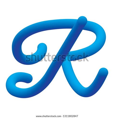 Capital Letter R Cursive Font Tube Stock Vector (Royalty Free) 1311802847