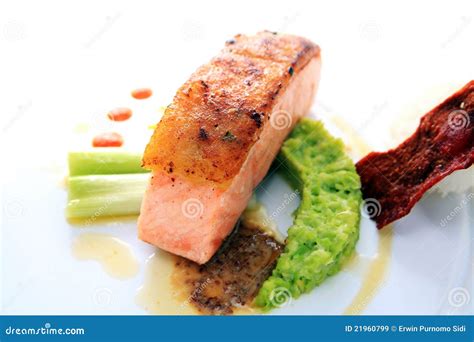 Fish Meat Smoked Salmon Fish Stock Image - Image of closeup, industry ...