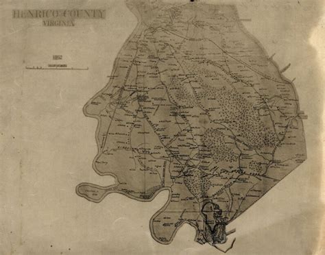 1862 Map of Henrico County Virginia Family Names Genealogy - Etsy