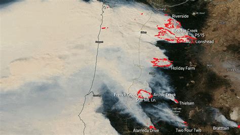 Devastating Wildfires in Oregon Captured by NASA's Aqua Satellite
