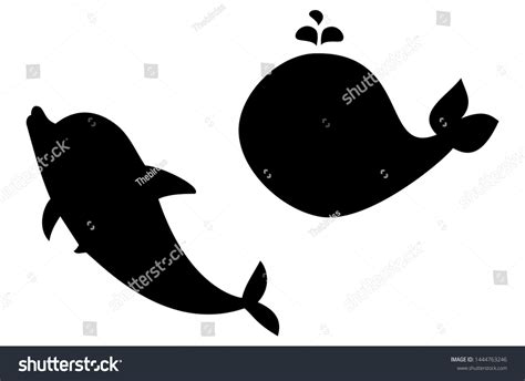 Illustration Black Isolated Silhouette Jump Dolphin Stock Vector (Royalty Free) 1444763246 ...