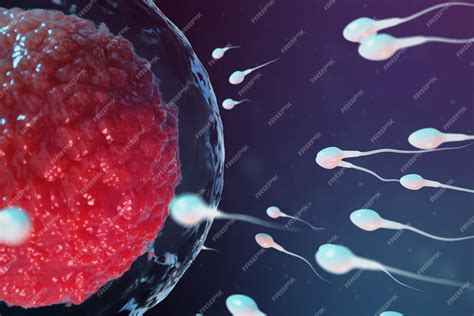 Premium Photo | 3d illustration sperm and egg cell, ovum. sperm approaching egg cell. native and ...