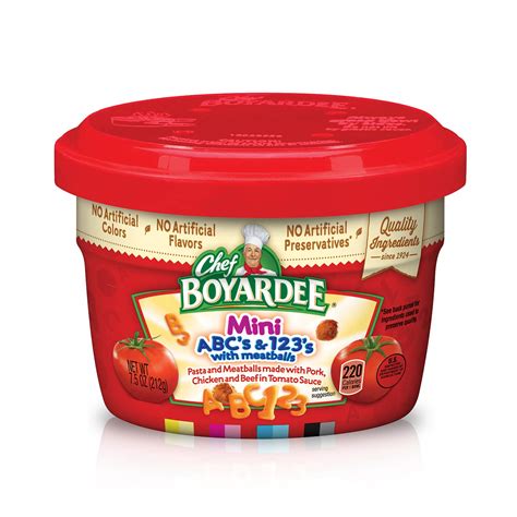 Buy Chef Boyardee Mini-Bites ABC's & 123's Pasta with Meatballs, 7.5 Ounce (Pack of 12) Online ...