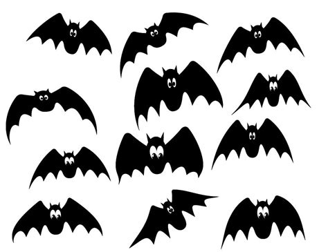 Halloween Clipart, Black Bats Clipart, Cute Bats Clipart, Digital Bats ...