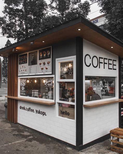 kokubanartist Exterior Facade Coffee Shopping window Solar shading Shelter Steel plate | Warung ...