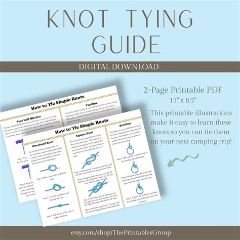 Knot Tying Guide Printable How to Tie Knots Learning Materials Knot ...