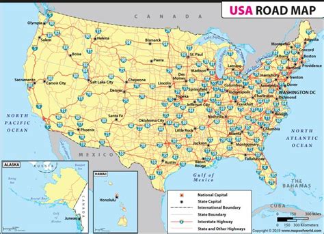 US Road Map, Road Map of USA | Interstate highway map, Highway map, Usa ...