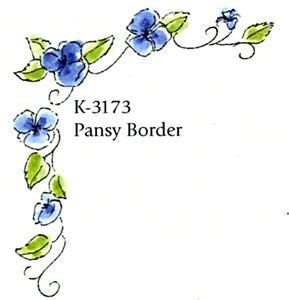 Pansy Border (Sku#K3173) | Pansies, Art impressions, Clip art